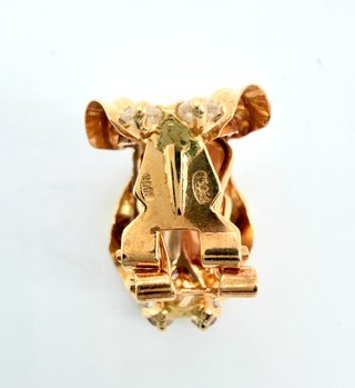 Pendiente de oro combinado 18k circonitas, 2.97 g.
