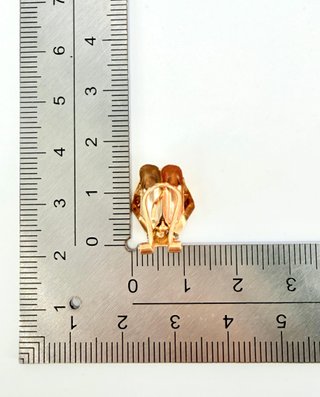 Pendiente de oro combinado 18k circonitas, 2.97 g.