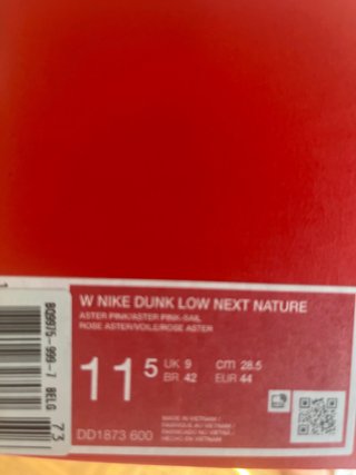 Nike Dunk Low Rosa Talla 44