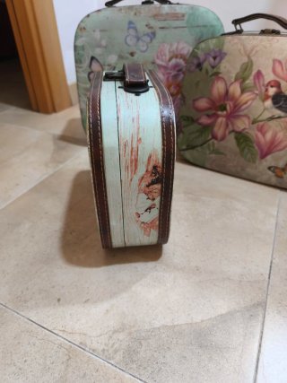 Juego 3 Maletas Decorativas Vintage Flores