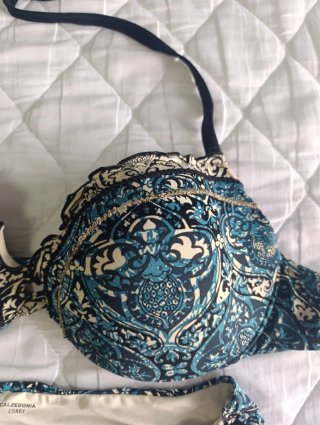 Bikini Calzedonia estampado azul push Up