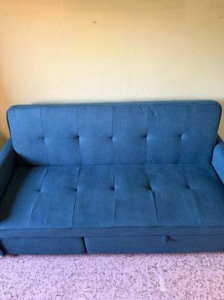Sofá Cama Azul petróleo.