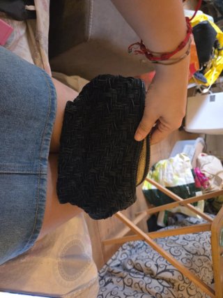Bolso Zara negro tejido