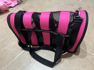 Transportín para Perro/Gato Negro y Rosa
