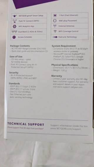 Ripetitore WiFi Netgear AC750 EX3700 Dual Band