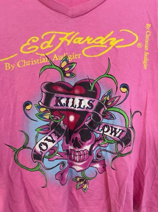 Ed Hardy T-shirt XL Rosa Christian Audigier