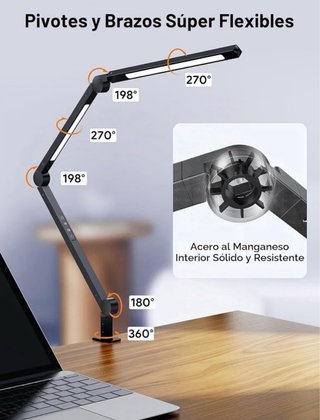 Lámpara de escritorio plegable LED (doble luz)