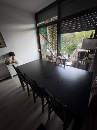 Mesa Comedor IKEA Negra + 6 Sillas