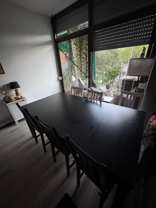 Mesa Comedor IKEA Negra + 6 Sillas