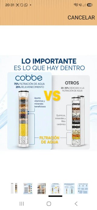 Filtro Cobbe para Alcachofa de Ducha