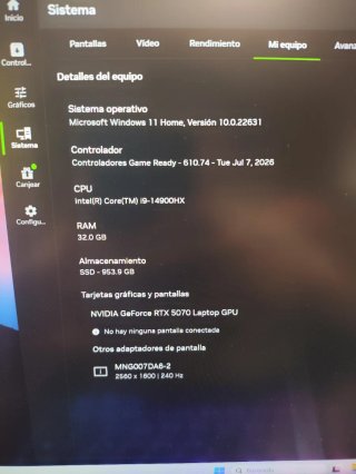 Portátil Lenovo Legion Pro 5 RTX 5070 i9 32GB RAM
