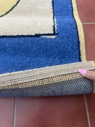 Alfombra infantil hipopótamo azul y amarillo