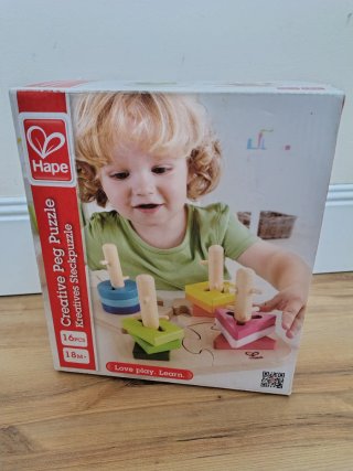 Juguete Hape Madera Puzzle Creativo+Oruga Melissa