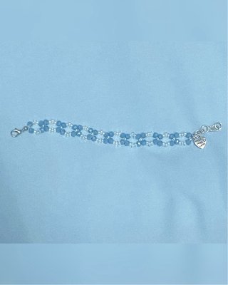 Bracciale Fatto a Mano con perline Trasparenti&blu