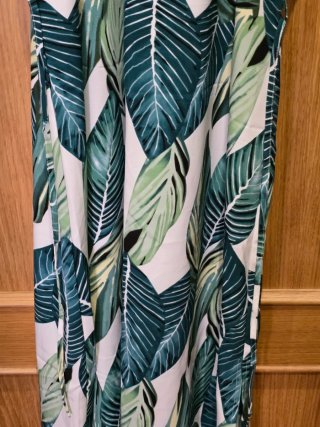 Vestido largo Shein hojas verdes
