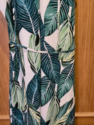 Vestido largo Shein hojas verdes