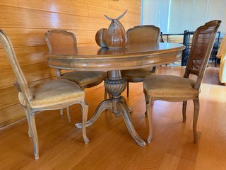 Mesa clásica extensible con 6 silla