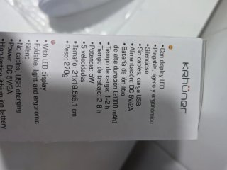 Ventilador de cuello KIRHÜNER blanco