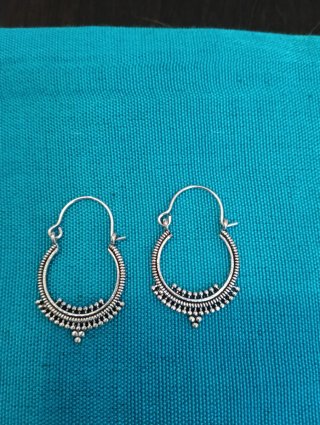 Pendientes étnicos latón plateados