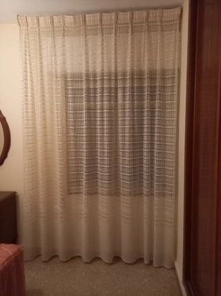 Cortina beige hecha a mano 2,40m x 2,60m