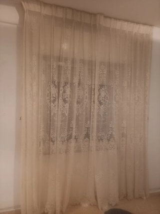 Cortinas hechas a mano beige 2,45 x 1,90
