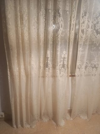 Cortinas hechas a mano beige 2,45 x 1,90