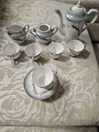 Vajilla café japonesa dragón porcelana