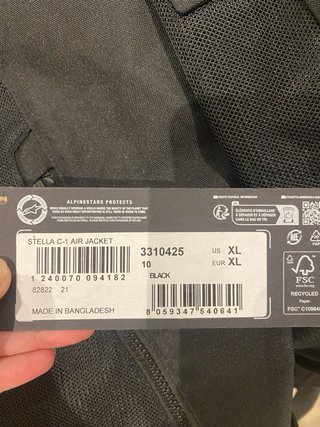 Chaqueta Moto Alpinestars Mujer Negra XL (Nueva)