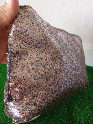 Bolso fiesta Springfield glitter rosa/plata