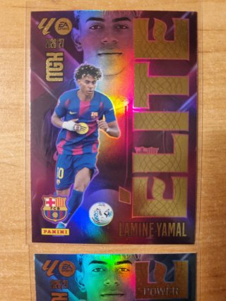 Lamine Yamal 2 cartas Panini, 1 firmada