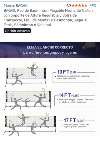 Red Bádminton/Voleibol Ajustable NUEVA