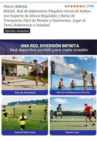 Red Bádminton/Voleibol Ajustable NUEVA