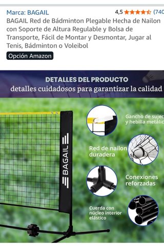 Red Bádminton/Voleibol Ajustable NUEVA