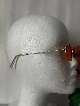 Gafas de sol hippies doradas lentes naranjas