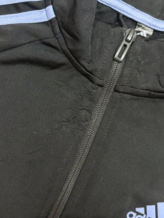 Chaqueta Adidas negra rayas azul claro mujer S