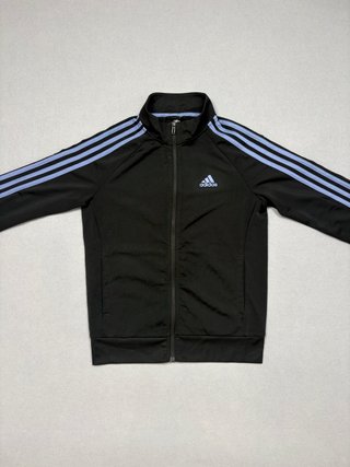 Chaqueta Adidas negra rayas azul claro mujer S