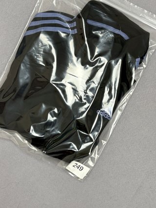 Chaqueta Adidas negra rayas azul claro mujer S