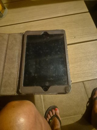 iPad mini funda marrón para usarlo para piezas