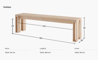 Banco de madera maciza de Pino casi nuevo