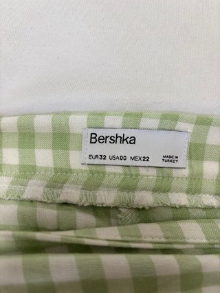 Shorts cuadros verde y blanco