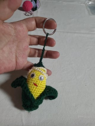 Llavero de Crochet Maíz Kawaii