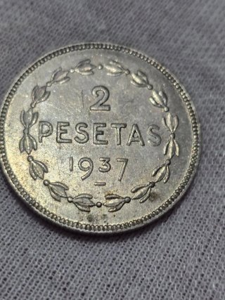 Moneda 2 Pesetas 1937 Euzkadi