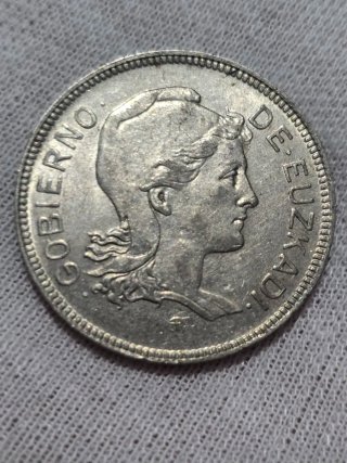 Moneda 2 Pesetas 1937 Euzkadi