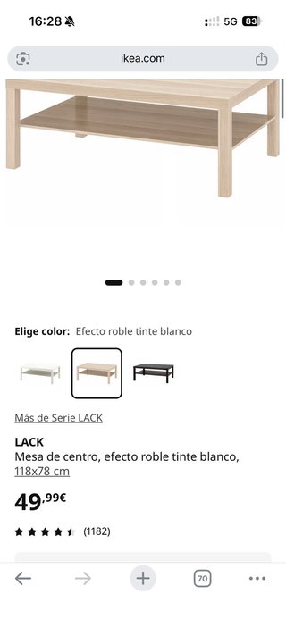 Mesa de centro GRANDE - LACK IKEA