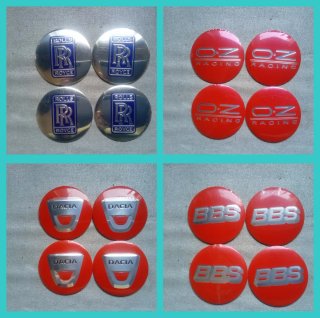 4 Pegatinas 56mm tapabuje Rolls Royce OZ Dacia BBS