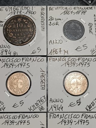 9 Monete. Vedi descrizione dettagliata.
