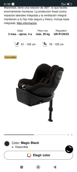 Silla coche axkid mini kid hasta 20 kilos