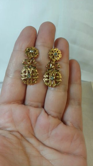 Pendientes Emperatriz Chapado Oro 18k Vintage