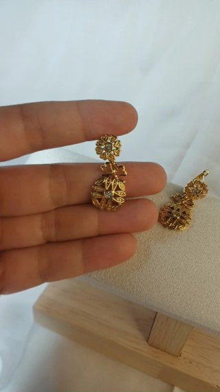 Pendientes Emperatriz Chapado Oro 18k Vintage