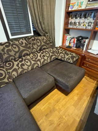 Sofá Chaiselongue Marrón y Multicolor